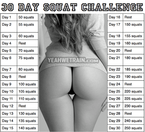 30 Day Squat Challenge - Leg Butt Workout Healthy Fitness