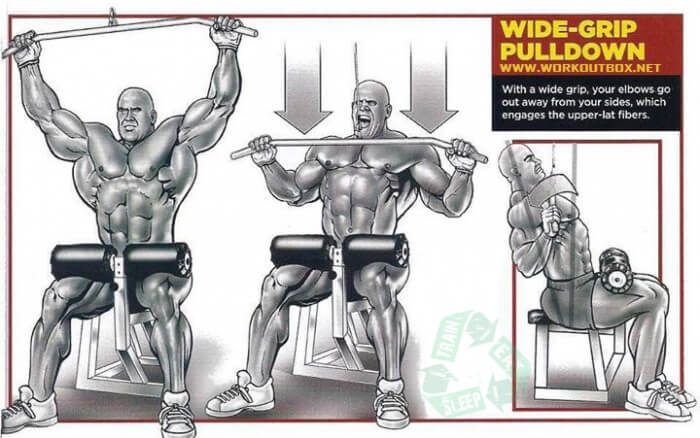 Back Exercises - Wide-Grip Pulldown - Fitness Workouts Gym Chest