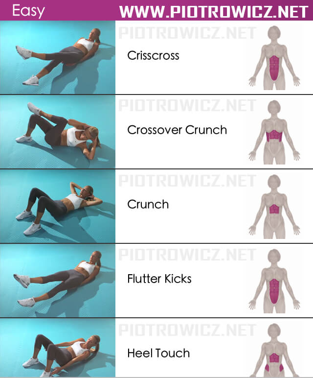 Easy Female Abs Workout - Sixpack Exercises Healthy Fitness Gym