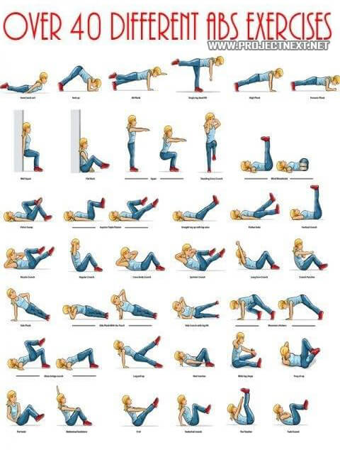 Over 40 Different Abs Exercises - Fitness Sixpack Workout Health