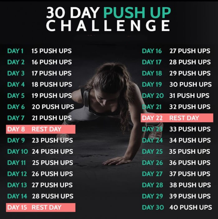 30 Day Push Up Challenge - Fitness Training Chest Arms Workout