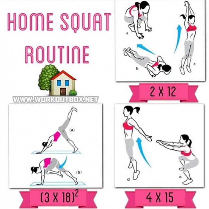 Home Squat Routine - Healthy Fitness Training Tips Tricks Health