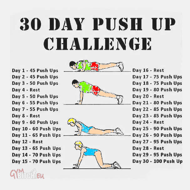 30 Day Push Up Challenge. Best Fitness Body Training