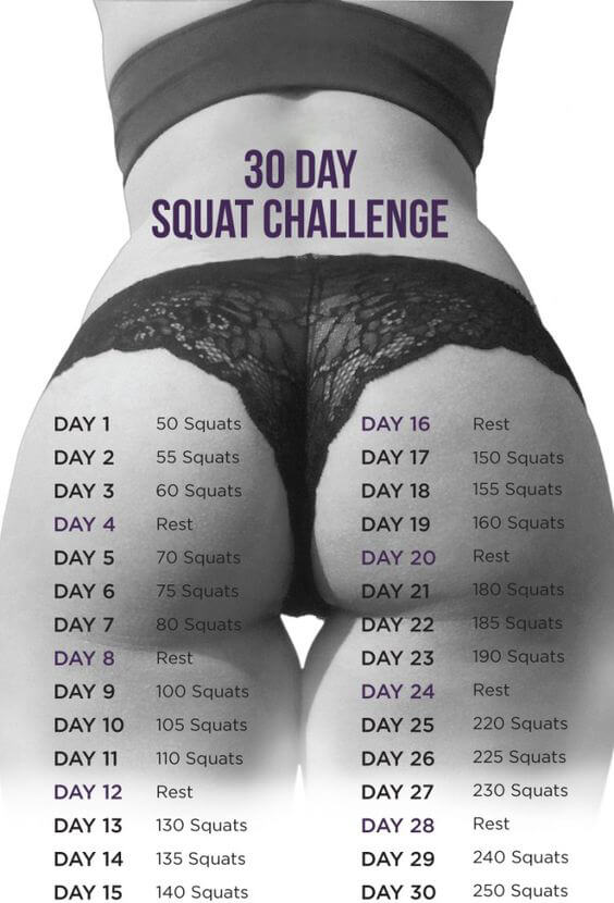 30 Day Squat Challenge ! Healthy Fitness Butt Training Glutes