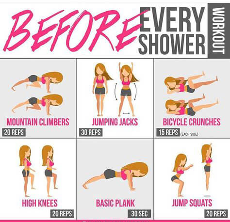 Before Every Shower Workout ! Healthy Fitness Training Abs Butt