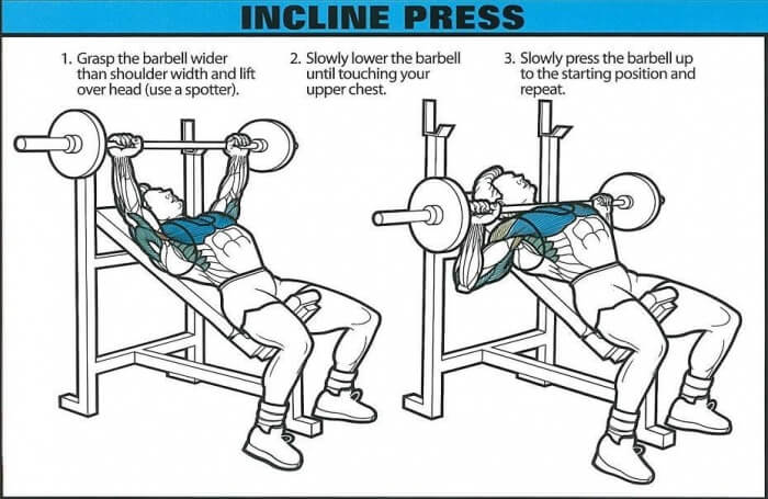 Incline Press - Healthy Fitness Chest Training Exercises Tricep