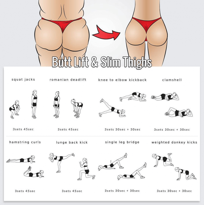 Butt Lift & Slim Thighs Workout - Healthy Fitness Training Plan