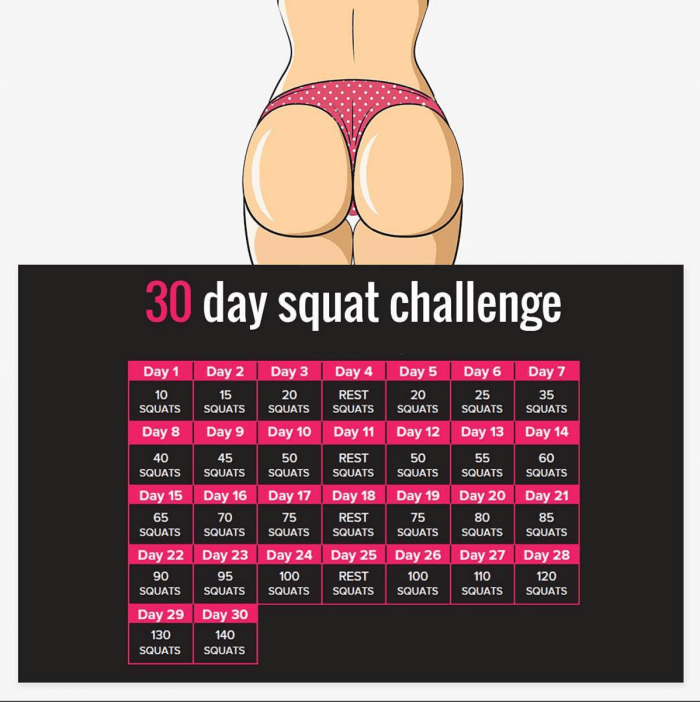 Join the 30 Day #Squat Challenge! Fit Body Sexy Butt Workout 