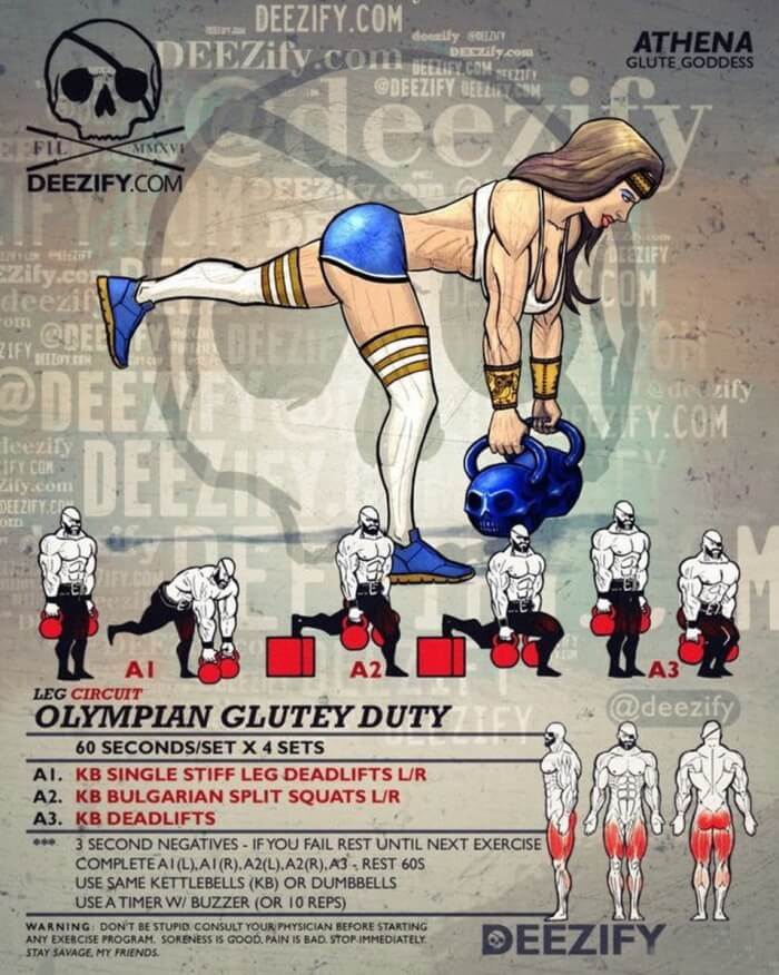 Olympian Glutey Duty Leg Circuits Fitness Workout Plan
