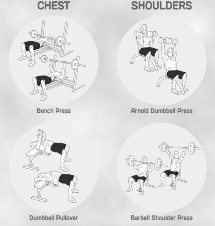 Shoulder and Chest Fitness Workout Training Plan 