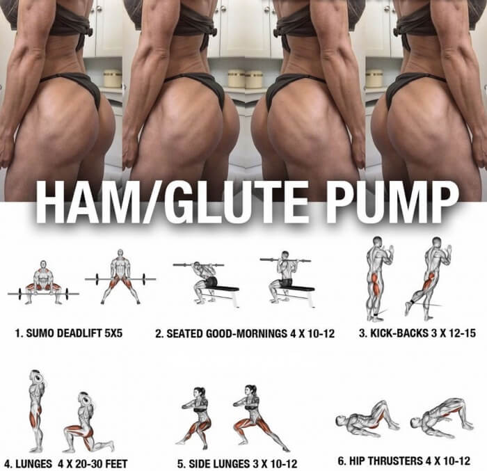 Best Ham And Glute Pump ! Healthy Fitness Workout Plan