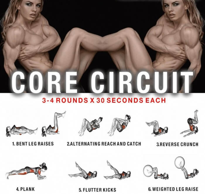 Hardcore Core Circuit Training ! Healthy Fitness Workout Plan